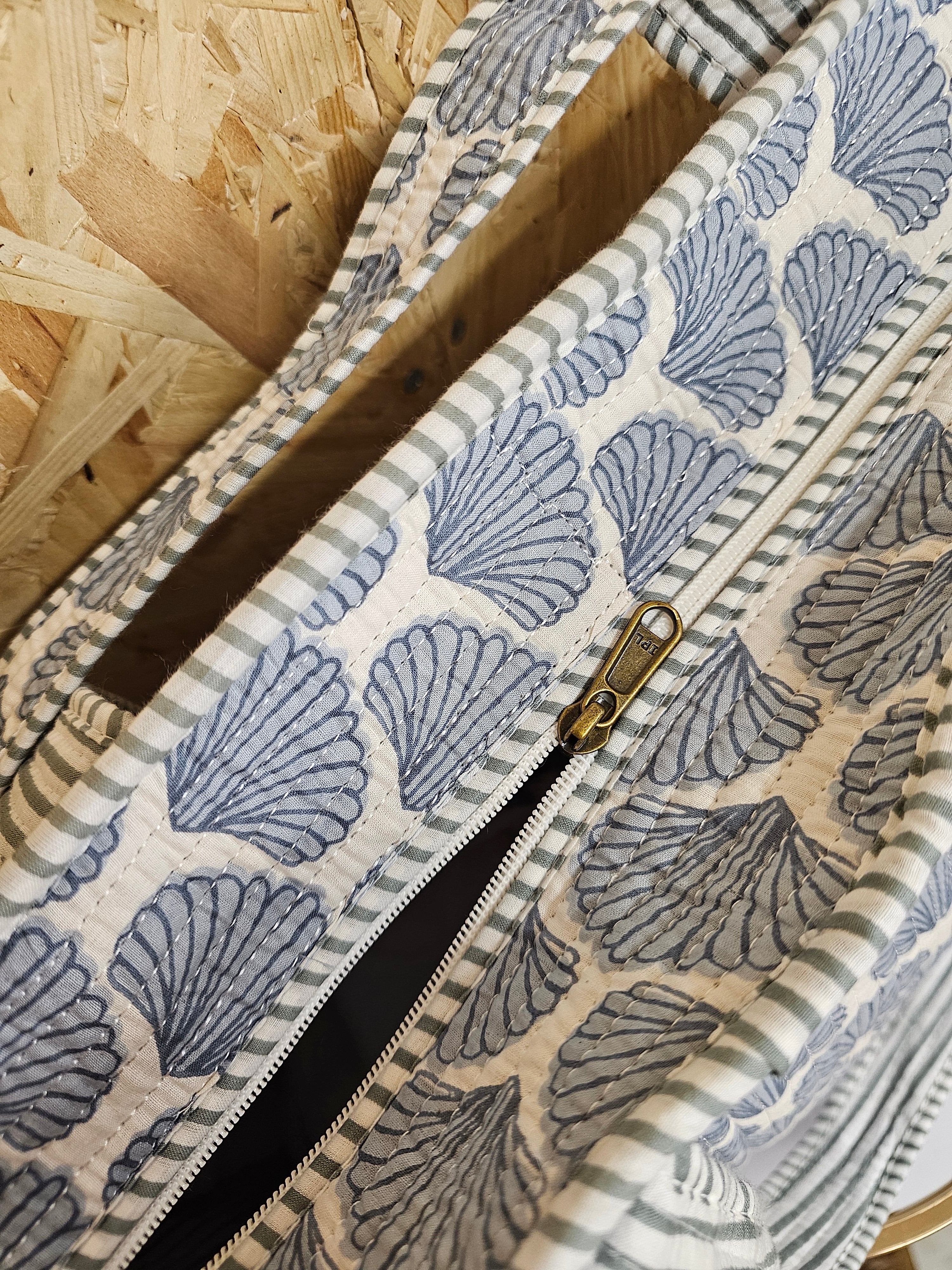 Blue Seashells Large Tote Bag