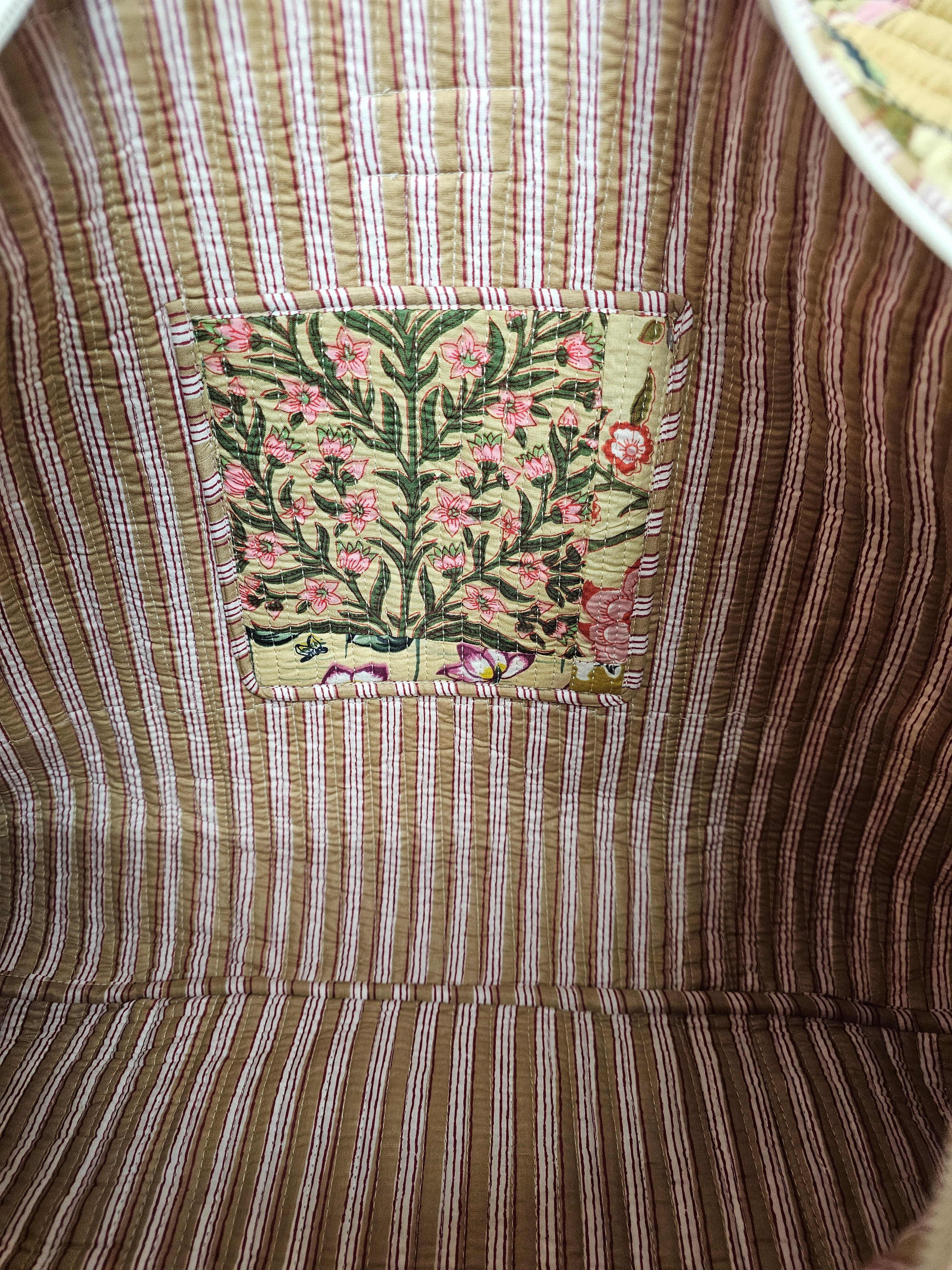 Beige Patchwork Large Tote Bag