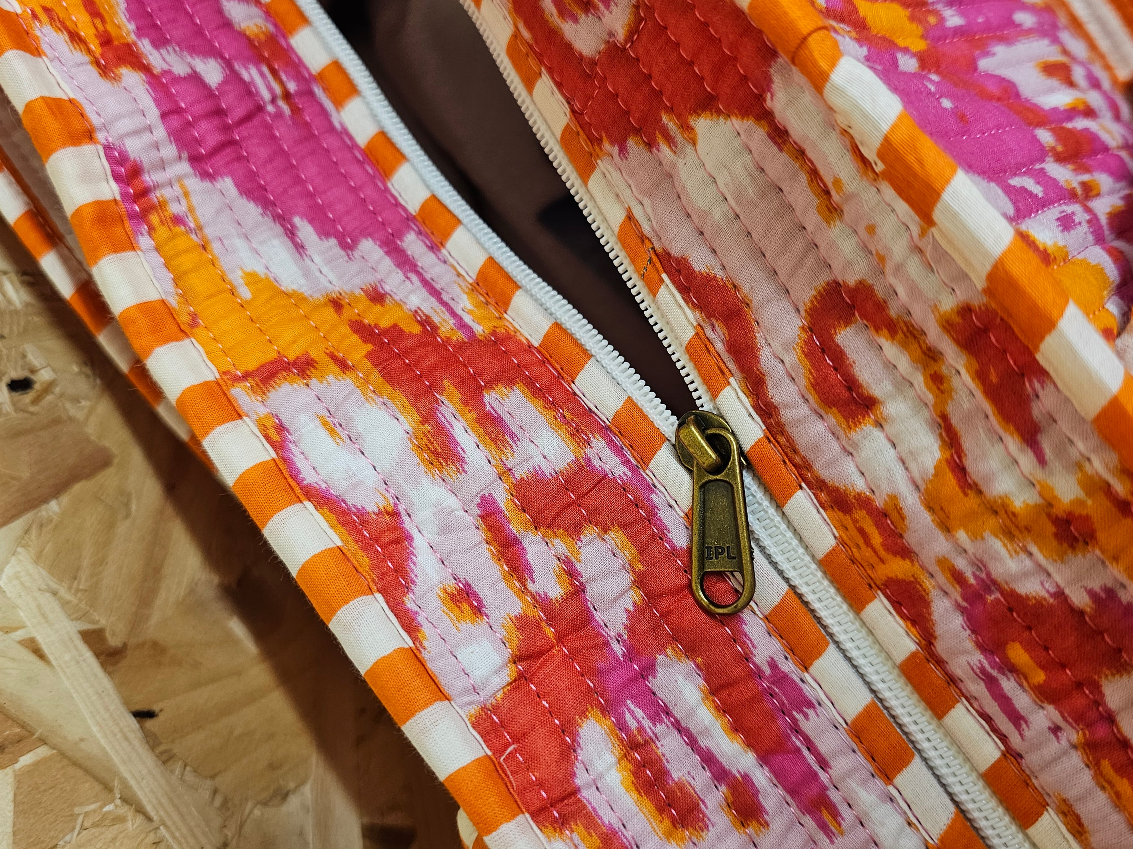 Pink & Orange Marble Large Tote Bag