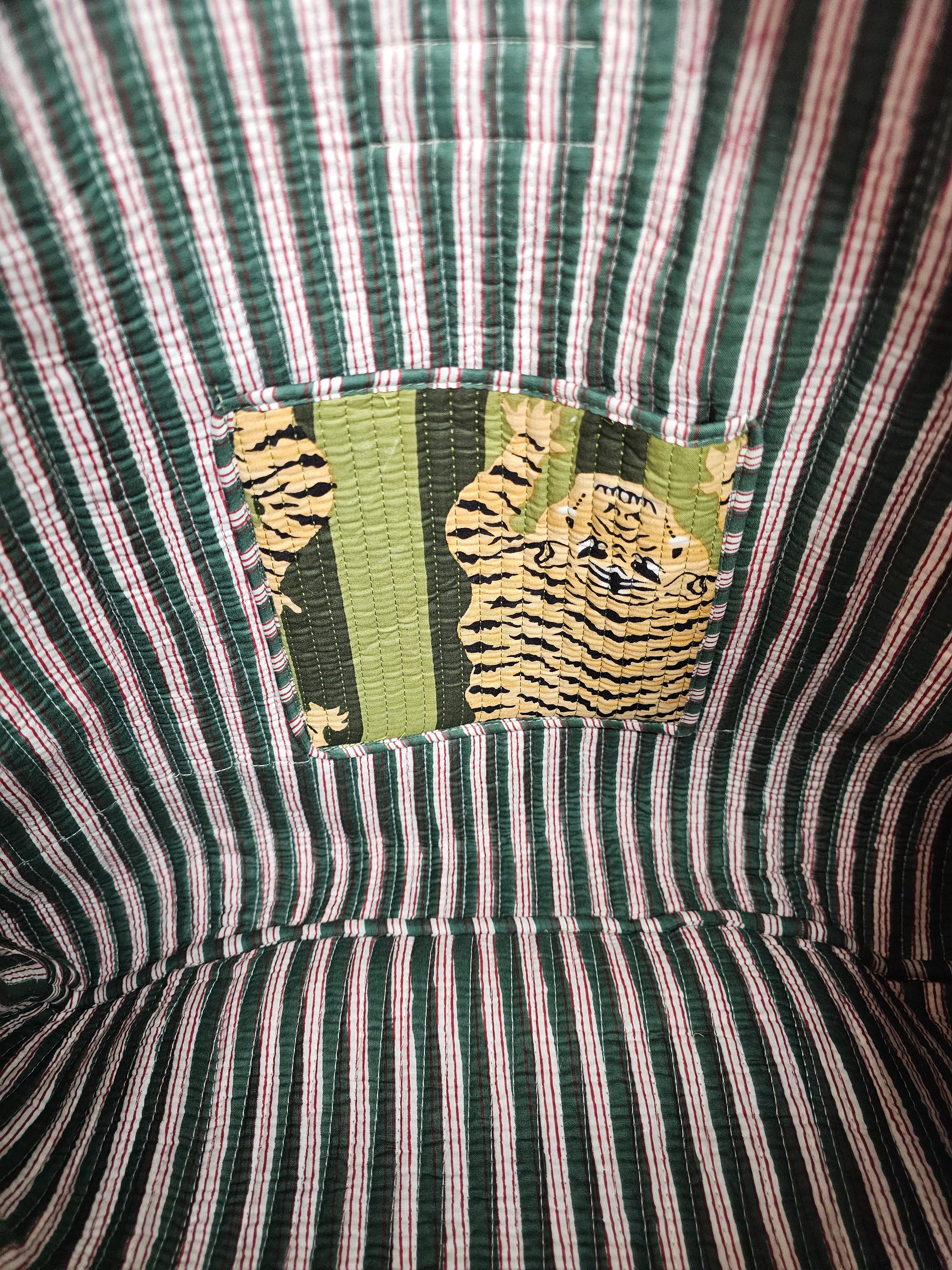 Moss Striped Tiger Large Tote Bag