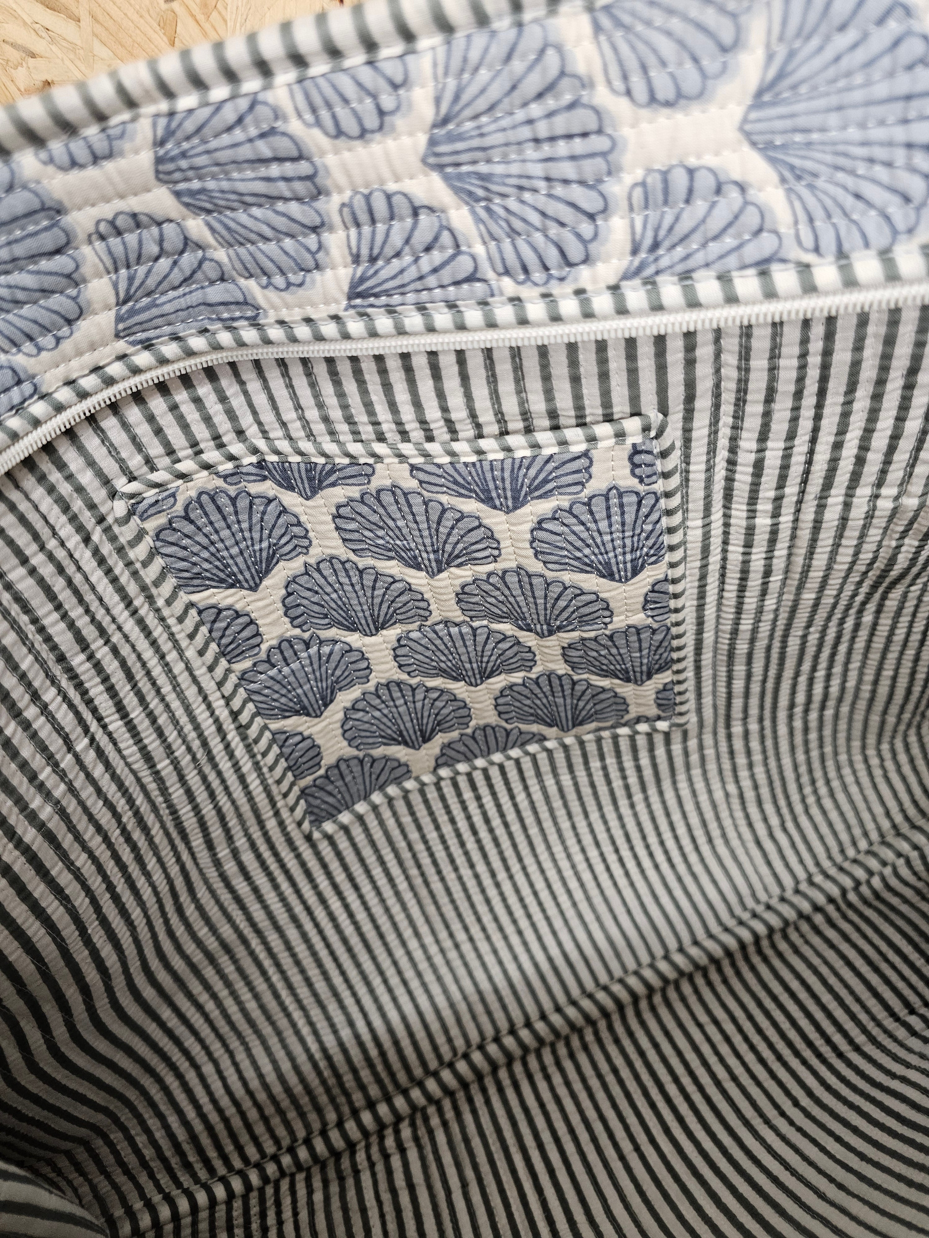 Blue Seashells Large Tote Bag