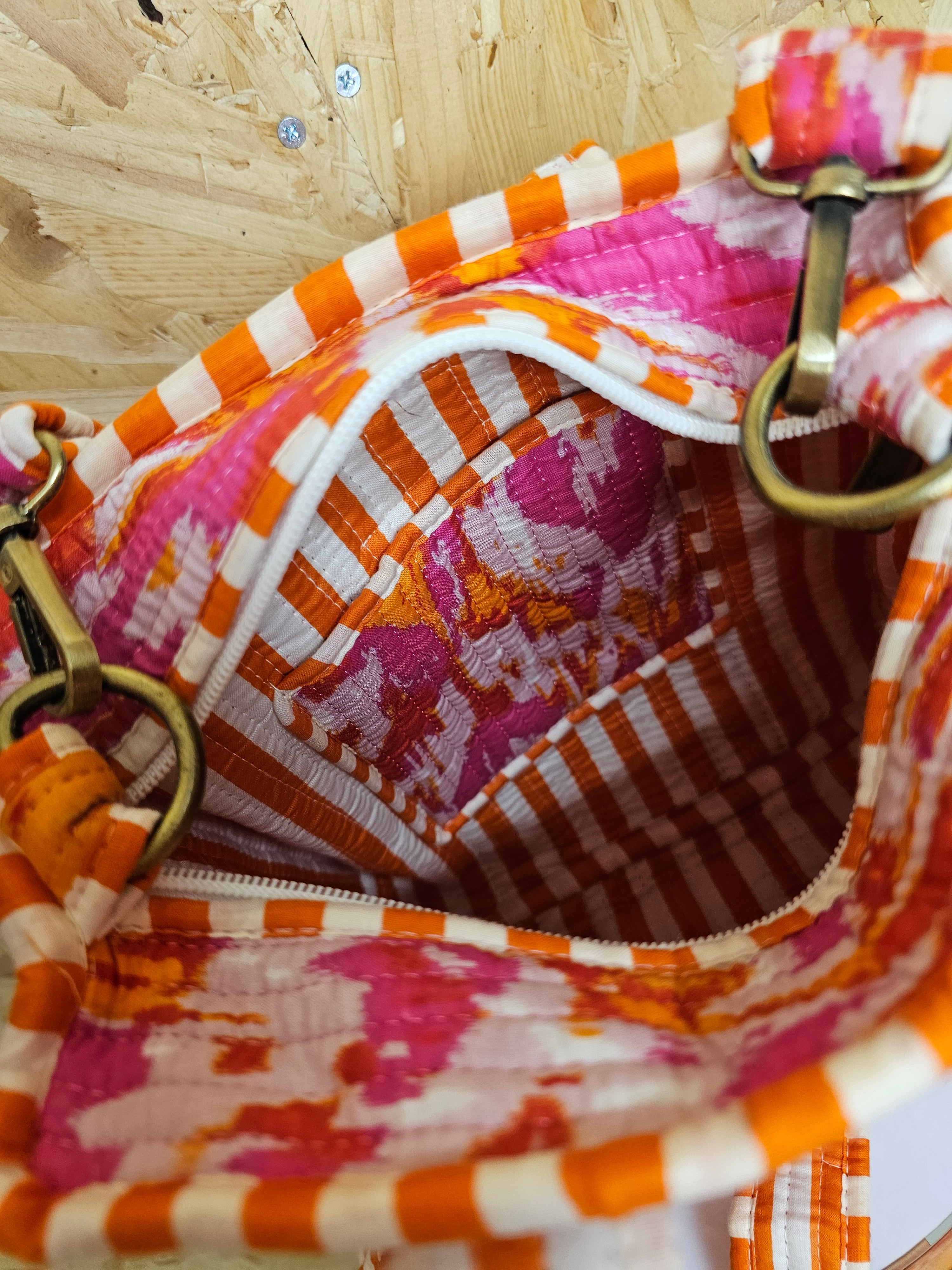 Pink & Orange Marble Mini Tote Bag