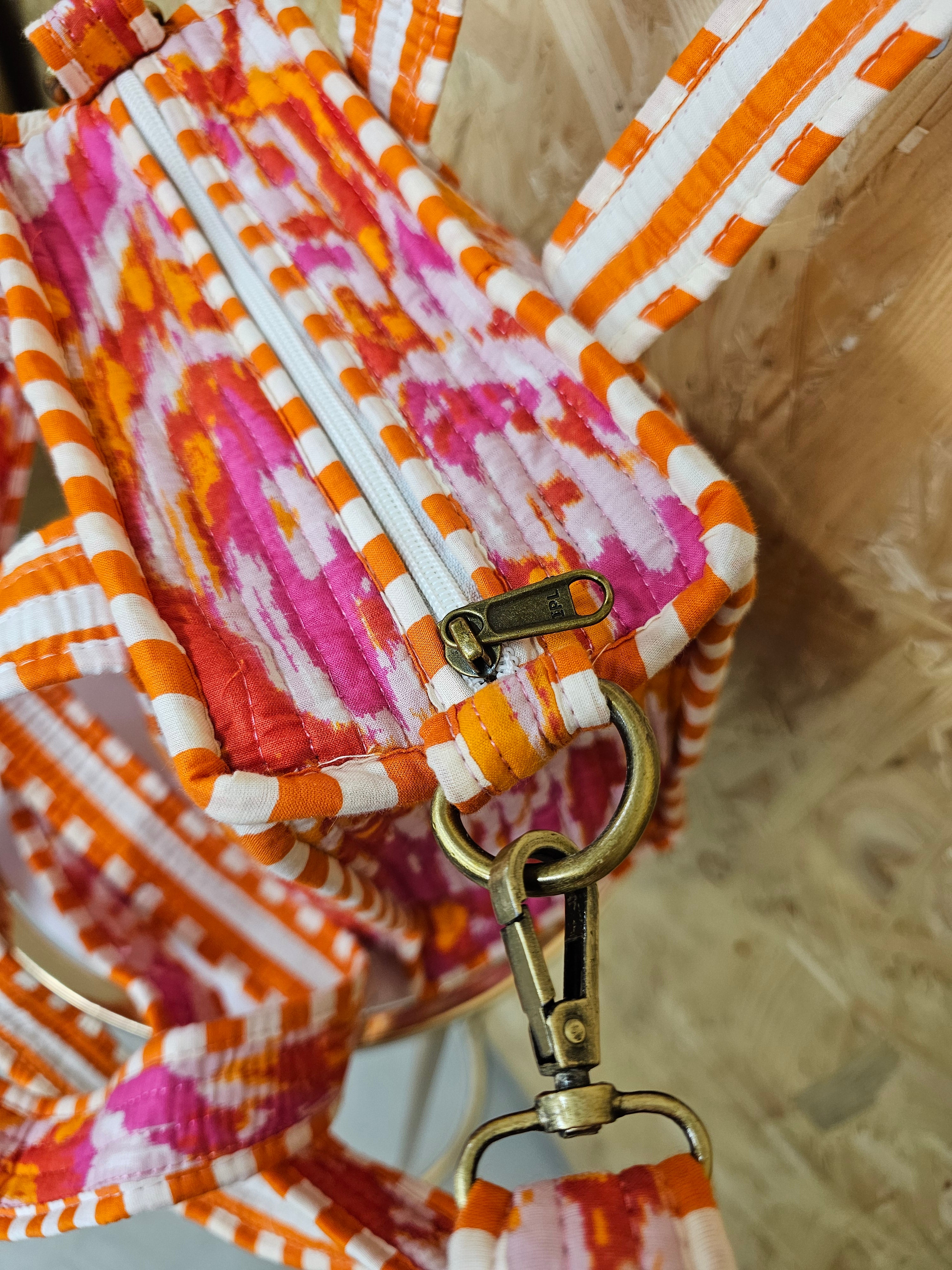 Pink & Orange Marble Mini Tote Bag