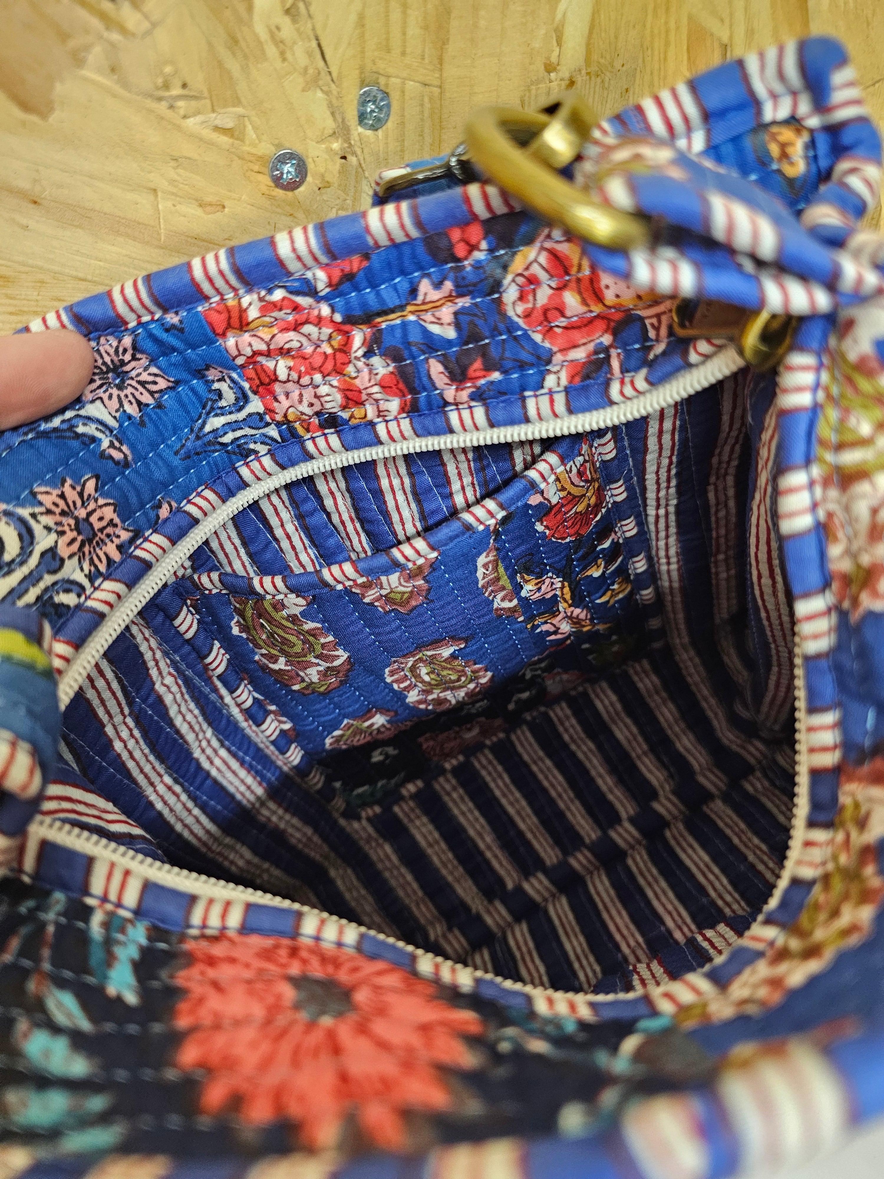Blue Patchwork Mini Tote Bag