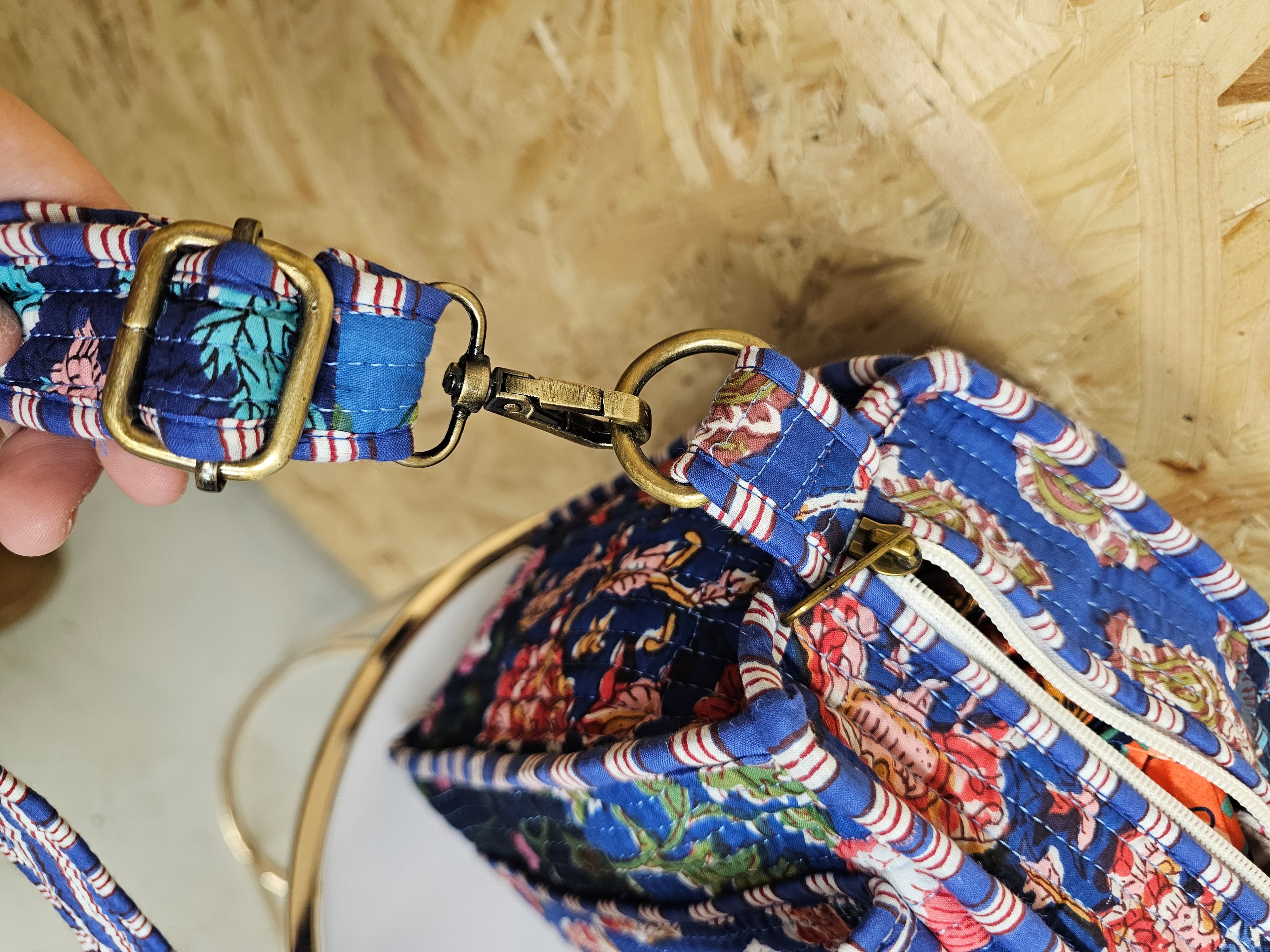 Blue Patchwork Mini Tote Bag