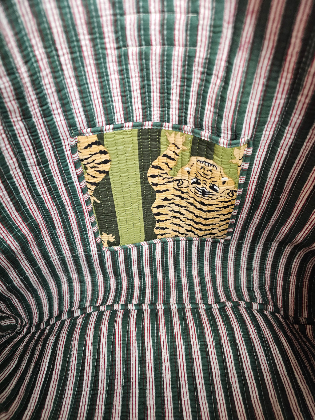 Moss Striped Tiger Large Tote Bag
