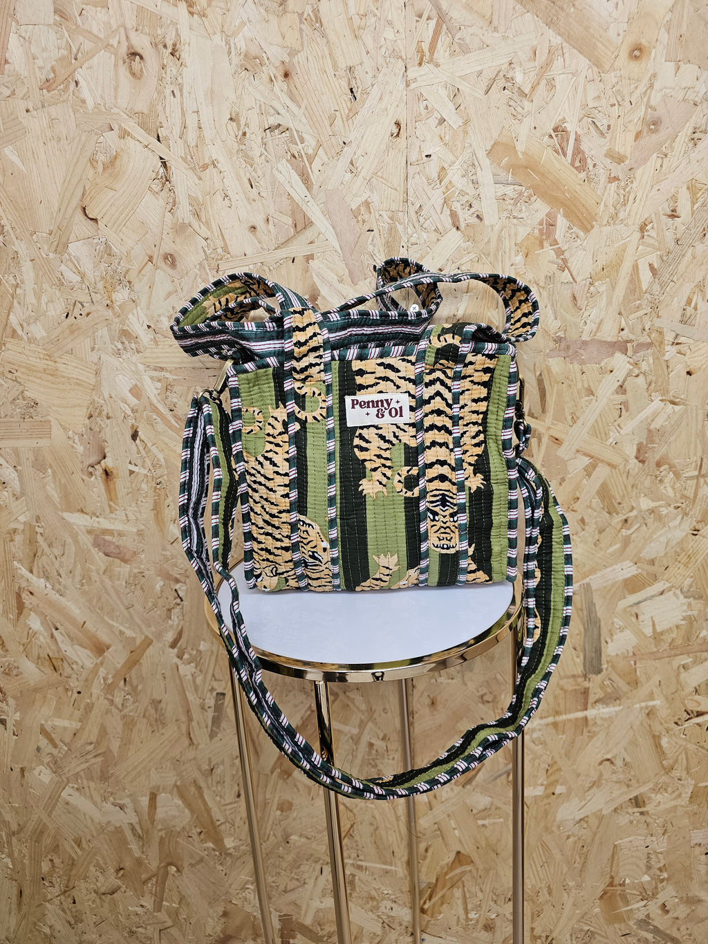 Moss Striped Tiger Mini Tote Bag