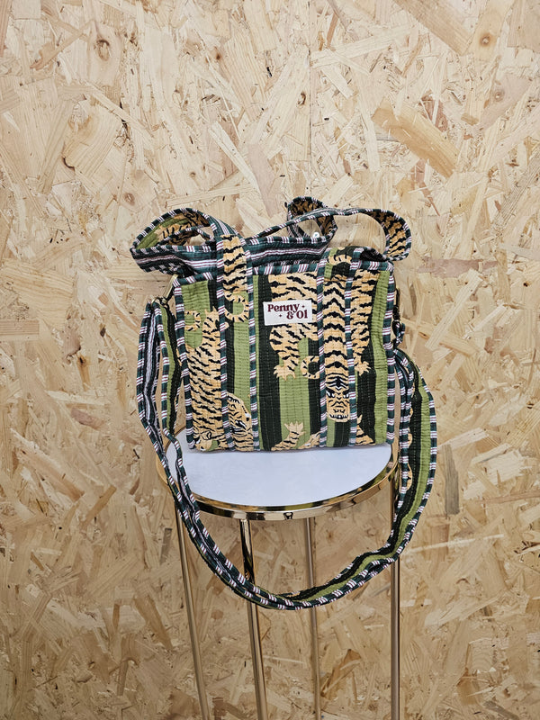 Moss Striped Tiger Mini Tote Bag