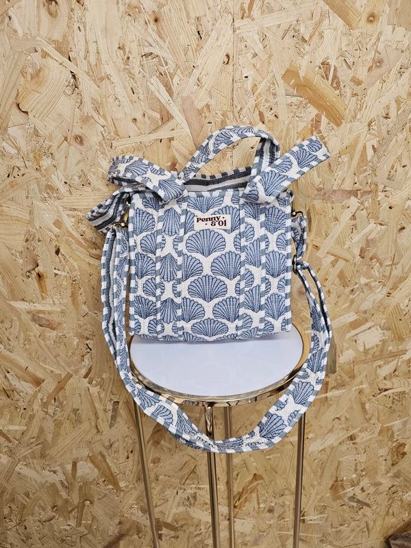 Blue Seashells Mini Tote Bag